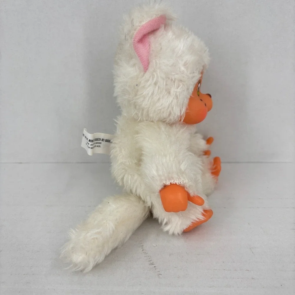 Ceppiratti Kitten Cat Plush Thumb Sucking Plastic Face White Vintage Italy Rare